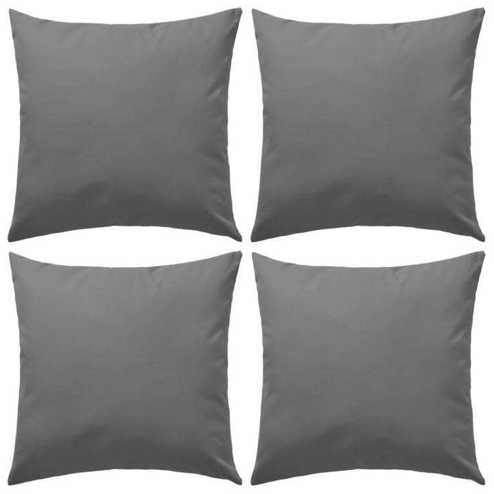 Set de 4 perne decorative de exterior, vidaXL, Poliester, 45 x 45 cm, Gri