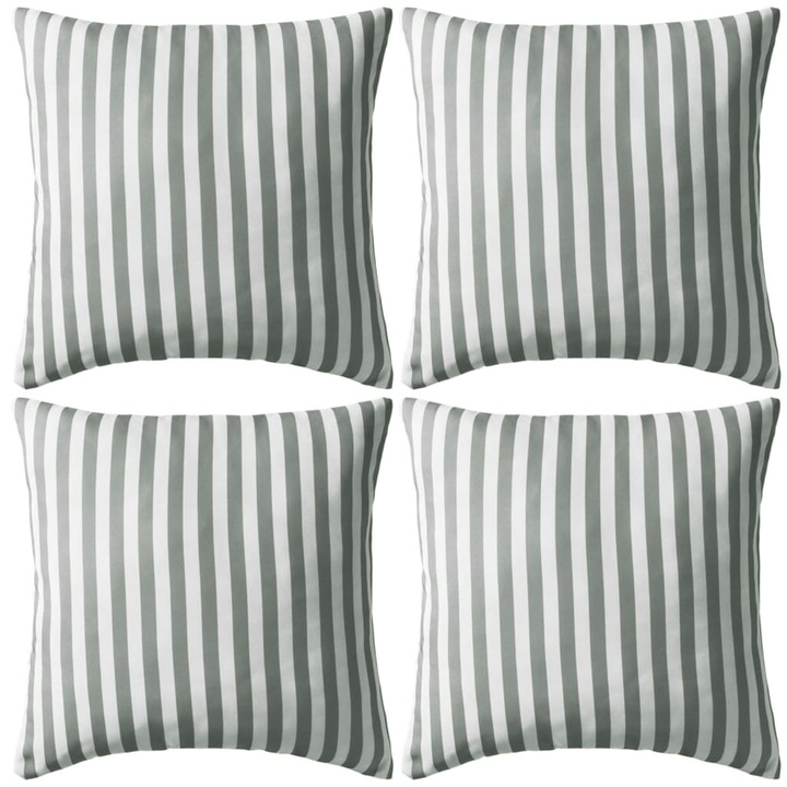 Set de 4 perna decorativa vidaXL, Poliester, 45 x 45 cm, Gri