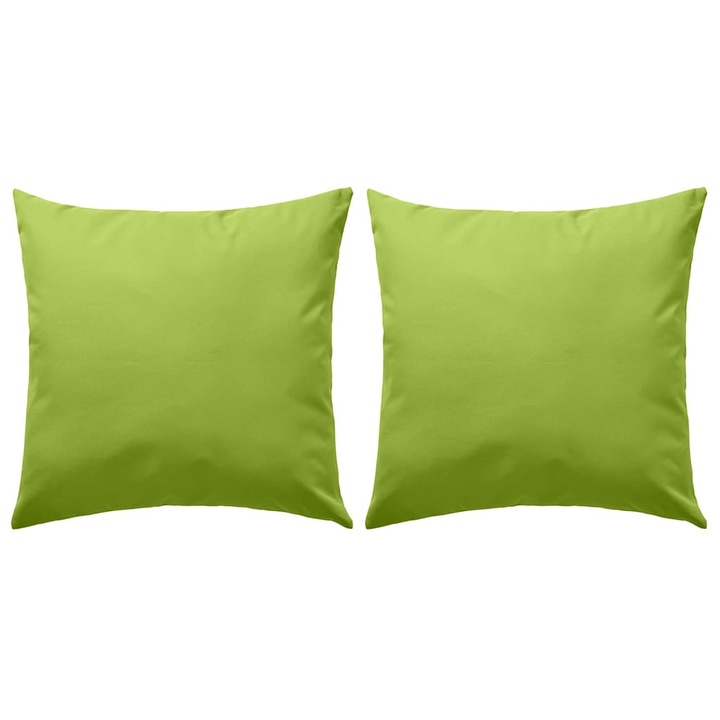 Set de 2 perne decorative de exterior, vidaXL, Poliester, 45 x 45 cm, Verde