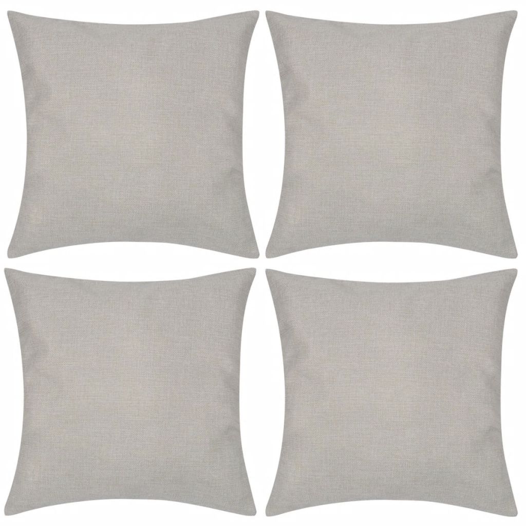 Set de 4 huse de perne decorative, vidaXL, Panza, 40 x 40 cm, Bej