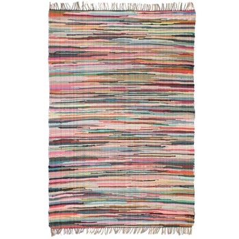 Covor Chindi lucrat manual, vidaXL, Bumbac, 160 x 230 cm, Multicolor Covor Chindi lucrat manual, vidaXL, Bumbac, 160 x 230 cm, Multicolor