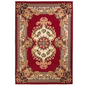 Covor model oriental, vidaXL, Polipropilena, 160 x 230 cm, 1350 g / m², 7 mm, Grena/Bej Covor model oriental, vidaXL, Polipropilena, 160 x 230 cm, 1350 g / m², 7 mm, Grena/Bej