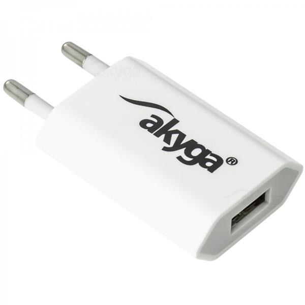 Incarcator USB Akyga, AK-CH-03WH, 240V 1000mA, 1xUSB, Alb