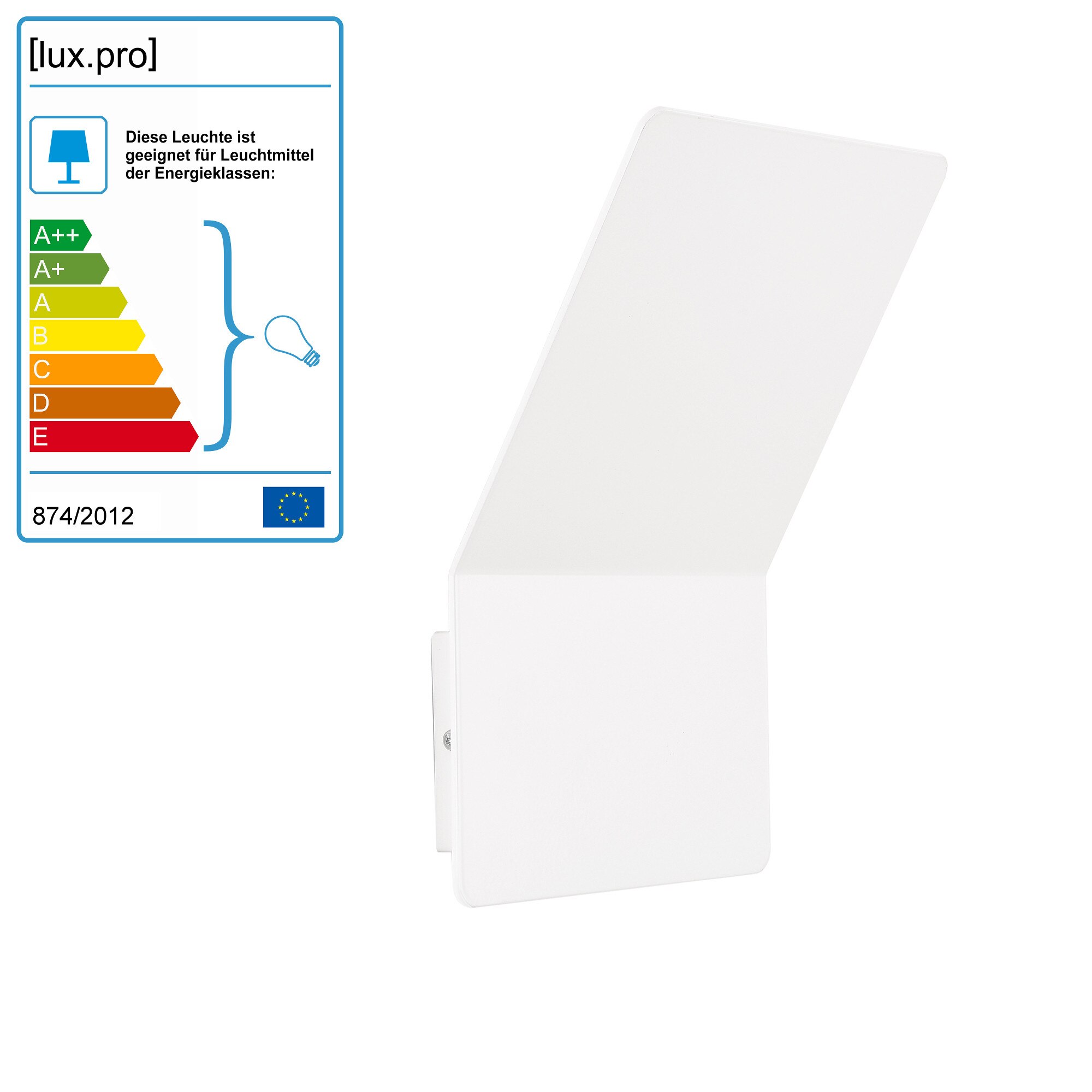 Aplica design Model 4, lux.pro, 29,5 cm x 20 x 6,5 cm, 1x G9 max. 28W, metal, alb