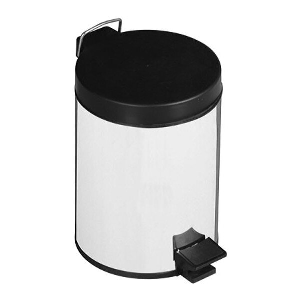 Cos gunoi Lider 713 din inox + PP, forma cilindrica, cromat, cu pedala si capac batant, 3L, AN