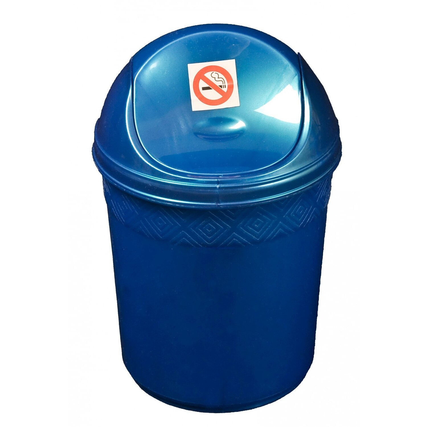 Cos gunoi fluture Plastina plastic, forma semiovala, albastru, cu capac batant, 3L, AN