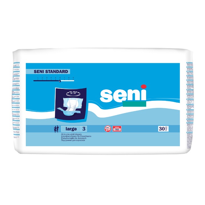 Felnőtt pelenkák SENI sz. 3 nagy - L 30db / szett + olcsó Babyfin szalvéta 72db / csomag