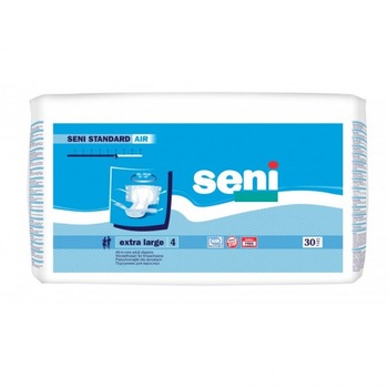 Pachet 3 seturi de scutece adulti SENI Standard Air nr. 4 extra large - XL 30buc/set Pachet 3 seturi de scutece adulti SENI Standard Air nr. 4 extra large - XL 30buc/set