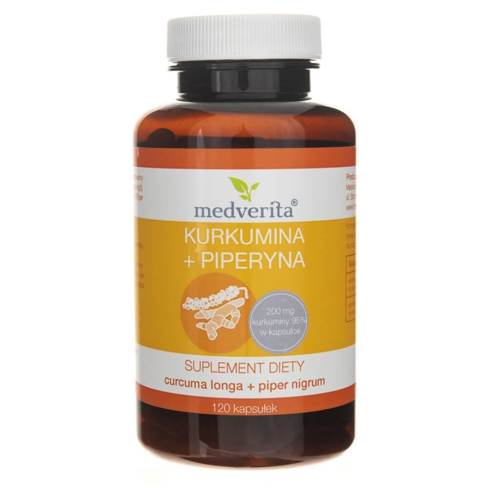 Suplimente nutritive Medverita Curcumin + Piperina, 120 capsule