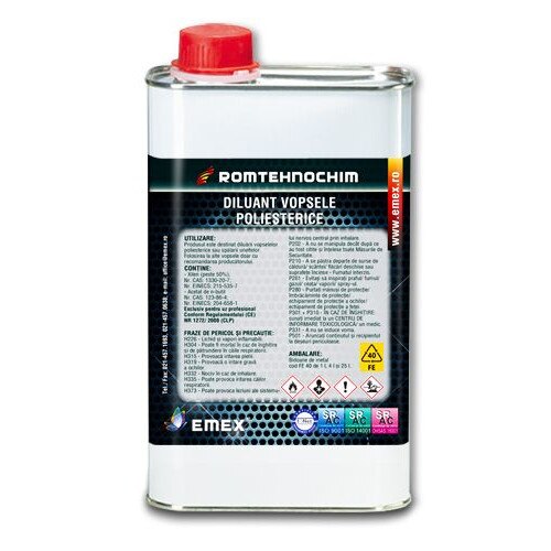 Diluantul pentru Rasini Poliesterice Saturate “EMEX”, Transparent, Bidon 1Litru