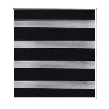 Rulou zebra, vidaXL, Poliester, 120 x 230 cm, Negru Rulou zebra, vidaXL, Poliester, 120 x 230 cm, Negru