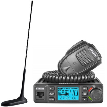 Kit Statie radio CB Avanti Delta 12V - 24V cu antena Avanti Virginia UP 250W de 49cm Kit Statie radio CB Avanti Delta 12V - 24V cu antena Avanti Virginia UP 250W de 49cm