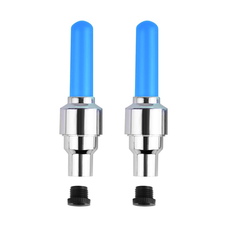 Világító LED, auto, bicikli és motor szelepre,2db/ szett, Kék, RR1419-BLUE