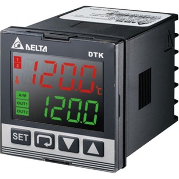 Regulator de temperatura seria DTK, IN:100-240VAC, intrare sensor temperatura platina RTD: PT100/JTP100, RTU:Cu50, Ni120, Termocuplu (11 TIPURI), 1 x OUT releu 5A, 1 x alarma 3A, dim 72 x 72 Regulator de temperatura seria DTK, IN:100-240VAC, intrare sensor temperatura platina RTD: PT100/JTP100, RTU:Cu50, Ni120, Termocuplu (11 TIPURI), 1 x OUT releu 5A, 1 x alarma 3A, dim 72 x 72