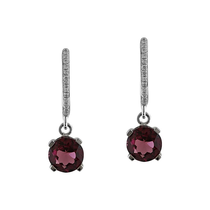 Cercei Deruvo Aur 18k Diamante, Rodolite E24595RHOWN-W