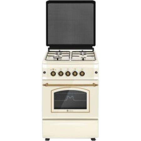 Aragaz Studio Casa CREMONA FE50/55G, Gaz, 4 arzatoare, Aprindere electrica plita si cuptor, Siguranta plita si cuptor, Grill, 50 cm, Bej