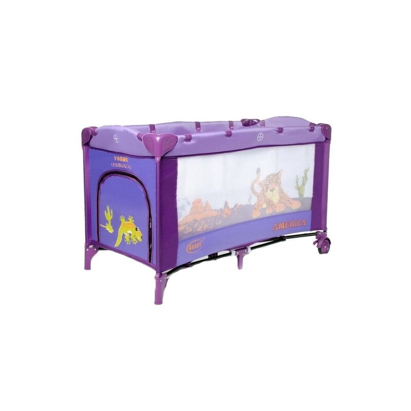 Patut pliabil pentru baieti 4Baby Vegas America PVA1M, Mov