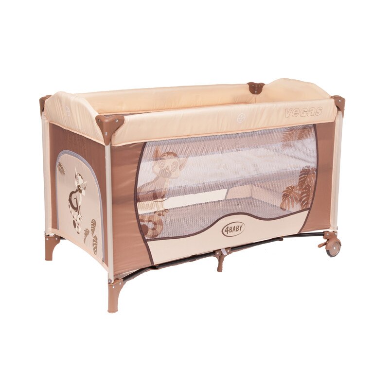 Patut pliabil pentru baieti 4Baby Vegas PVM1-C, Crem