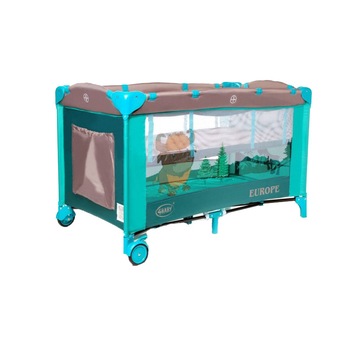 Patut pliabil pentru baieti 4Baby Vegas Europa PVE1V, Verde Patut pliabil pentru baieti 4Baby Vegas Europa PVE1V, Verde