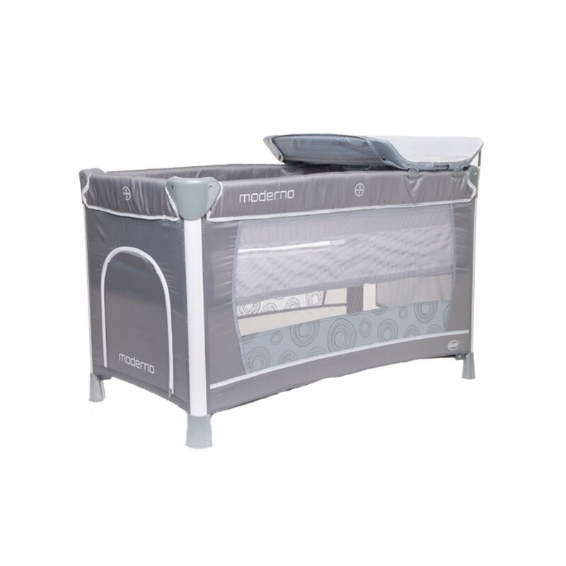 Patut pliabil pentru baieti 4Baby Moderno PPBM5-G, Gri
