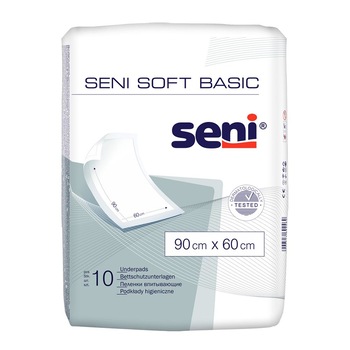Pachet 4 seturi de Cearceaf Absorbant Protectie Pat 90Cm X 60 Cm 10Buc/Pachet Seni Soft Basic Pachet 4 seturi de Cearceaf Absorbant Protectie Pat 90Cm X 60 Cm 10Buc/Pachet Seni Soft Basic