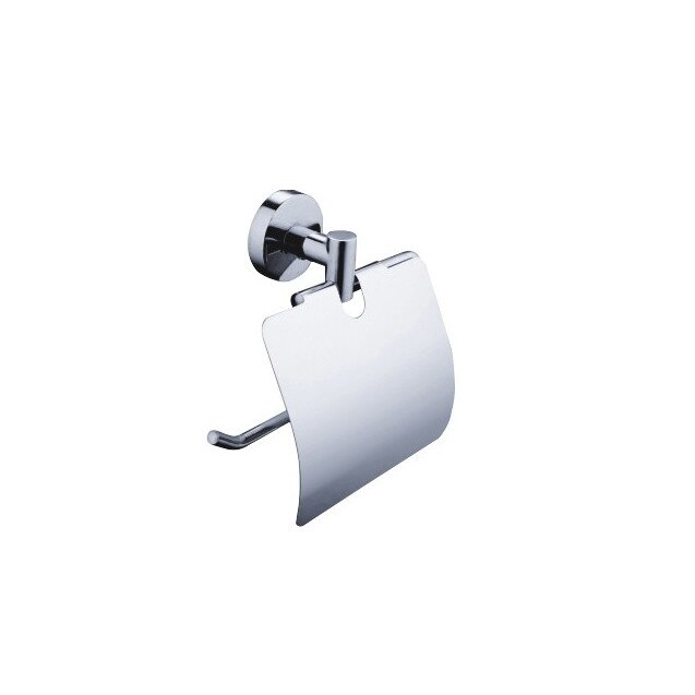 Suport pentru hartie igienica, iMK®, cu clapeta, cromat, 15 x 5.2 x 15 cm