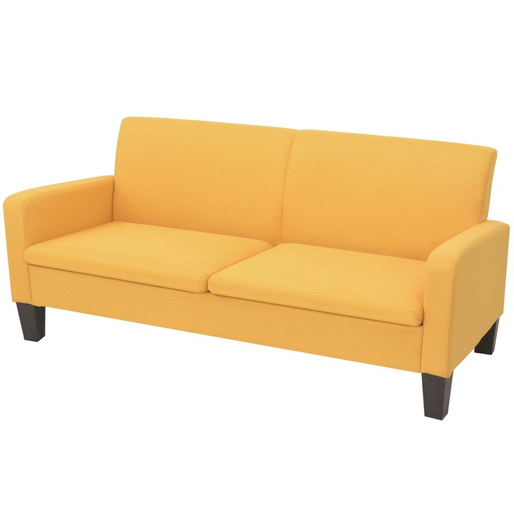 3-местен диван vidaXL, 180х65х76 см, жълт