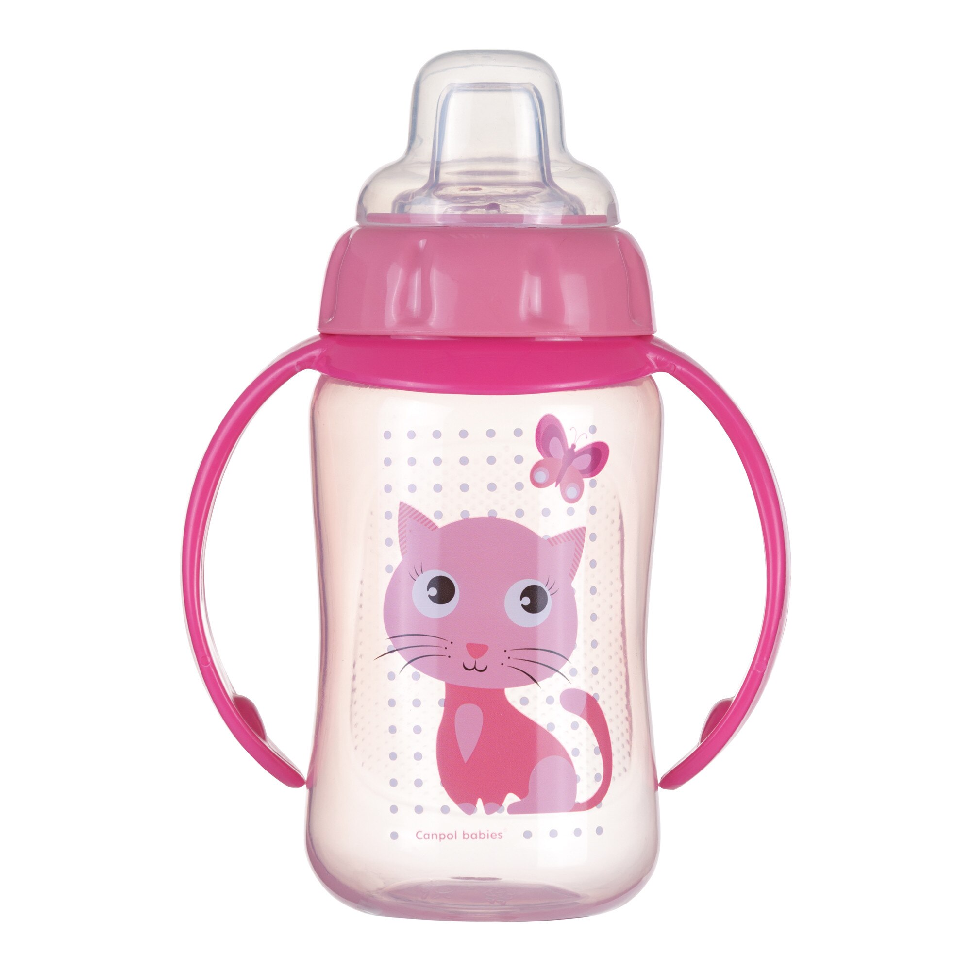 Canita antrenament „Cute Animals“, Canpol babies®, 320 ml, roz