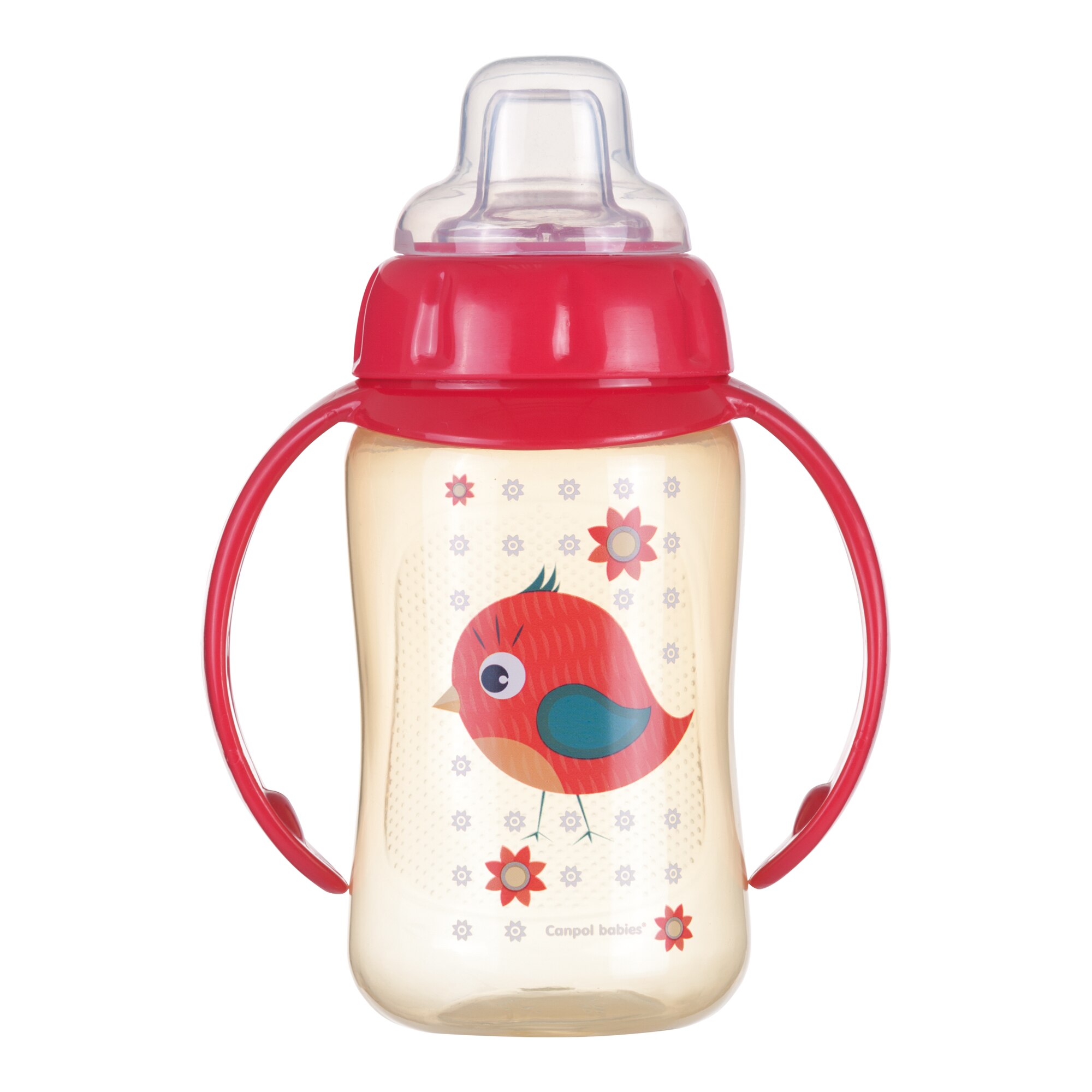 Canita antrenament „Cute Animals“, Canpol babies®, 320 ml, rosu