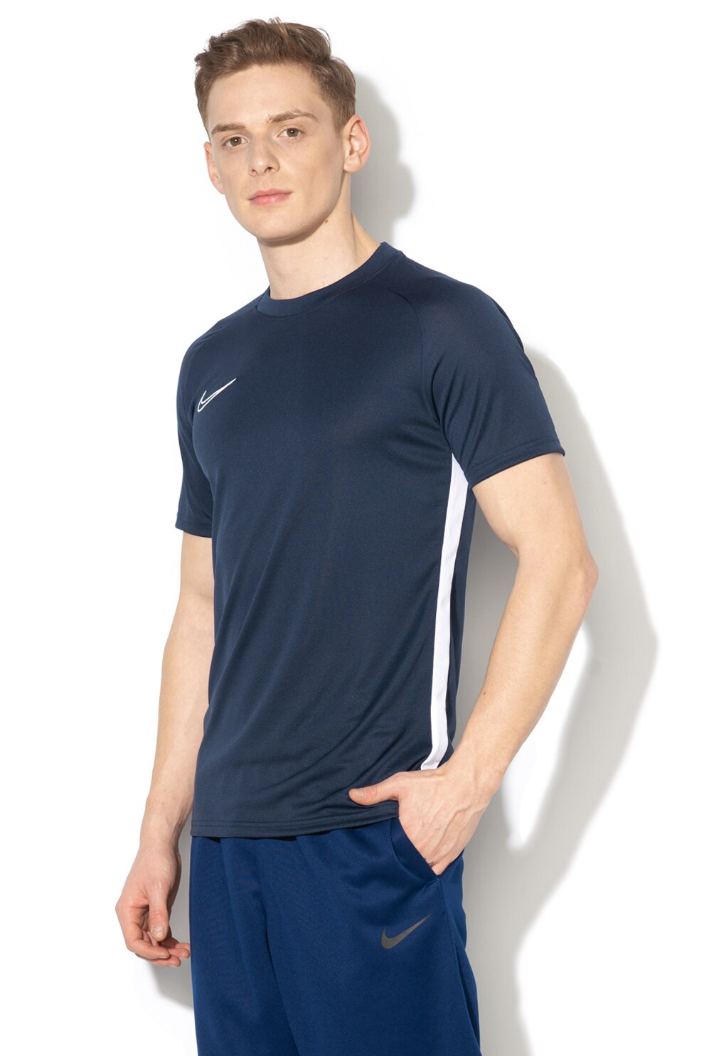Nike, Tricou cu maneci raglan pentru fotbal Dri-Fit, Albastru marin
