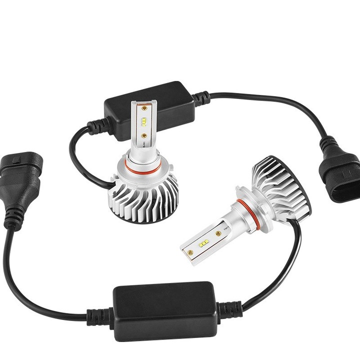 Комплект крушки за кола H1 LED CANBUS, F2, LED фар, ZES поколение 2 лещи, 6000 lm, 50W, без грешка на изгоряла крушка