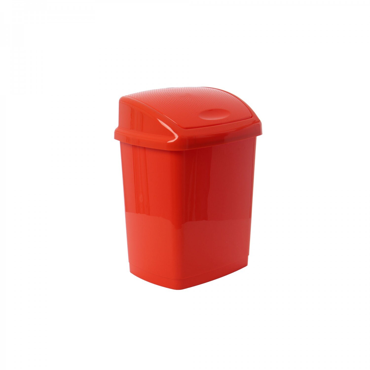 Cos gunoi din plastic, iMK® forma dreptunghiulara, rosu, cu capac batant, 18L