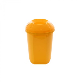 Cos gunoi pentru colectare selectiva din plastic ABS, iMK® forma cilindrica, galben, cu capac, 40L Cos gunoi pentru colectare selectiva din plastic ABS, iMK® forma cilindrica, galben, cu capac, 40L