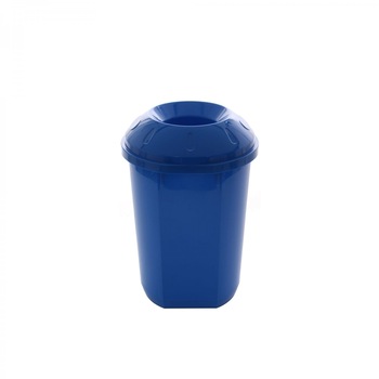 Cos gunoi pentru colectare selectiva din plastic ABS, iMK® forma cilindrica, albastru, cu capac, 40L Cos gunoi pentru colectare selectiva din plastic ABS, iMK® forma cilindrica, albastru, cu capac, 40L