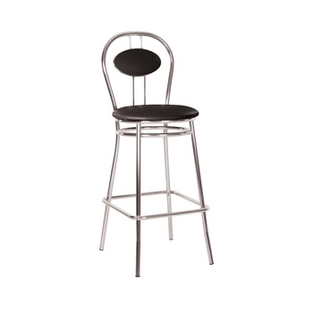Scaun de bar TIZIANO Hoker, Negru piele ecologica Scaun de bar TIZIANO Hoker, Negru piele ecologica