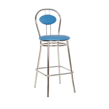 Scaun de bar TIZIANO Hoker, Albastru deschis piele ecologica Scaun de bar TIZIANO Hoker, Albastru deschis piele ecologica