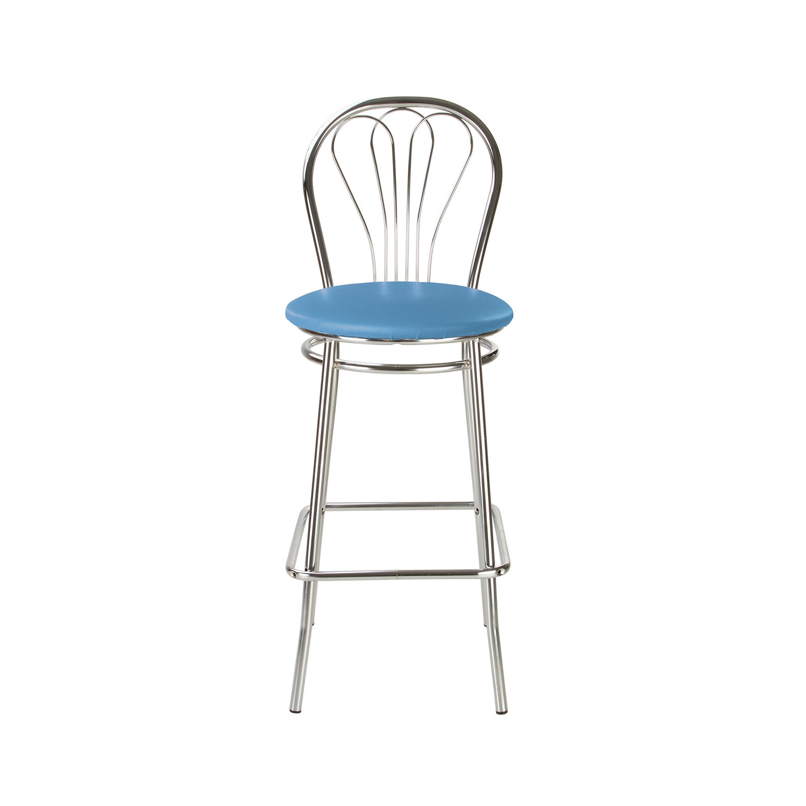 Scaun de bar VENUS Hoker, Albastru deschis piele ecologica