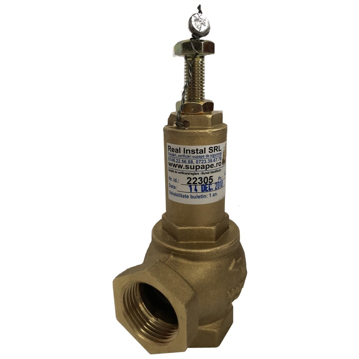 Supapa de siguranta tarata 3/4" cu buletin verificare ISCIR, , alama, Airaga