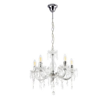 Lustra Weimar, lux.pro,145 x Ø: 35 cm, 5 x E14, 230V, metal/plastic, alb Lustra Weimar, lux.pro,145 x Ø: 35 cm, 5 x E14, 230V, metal/plastic, alb