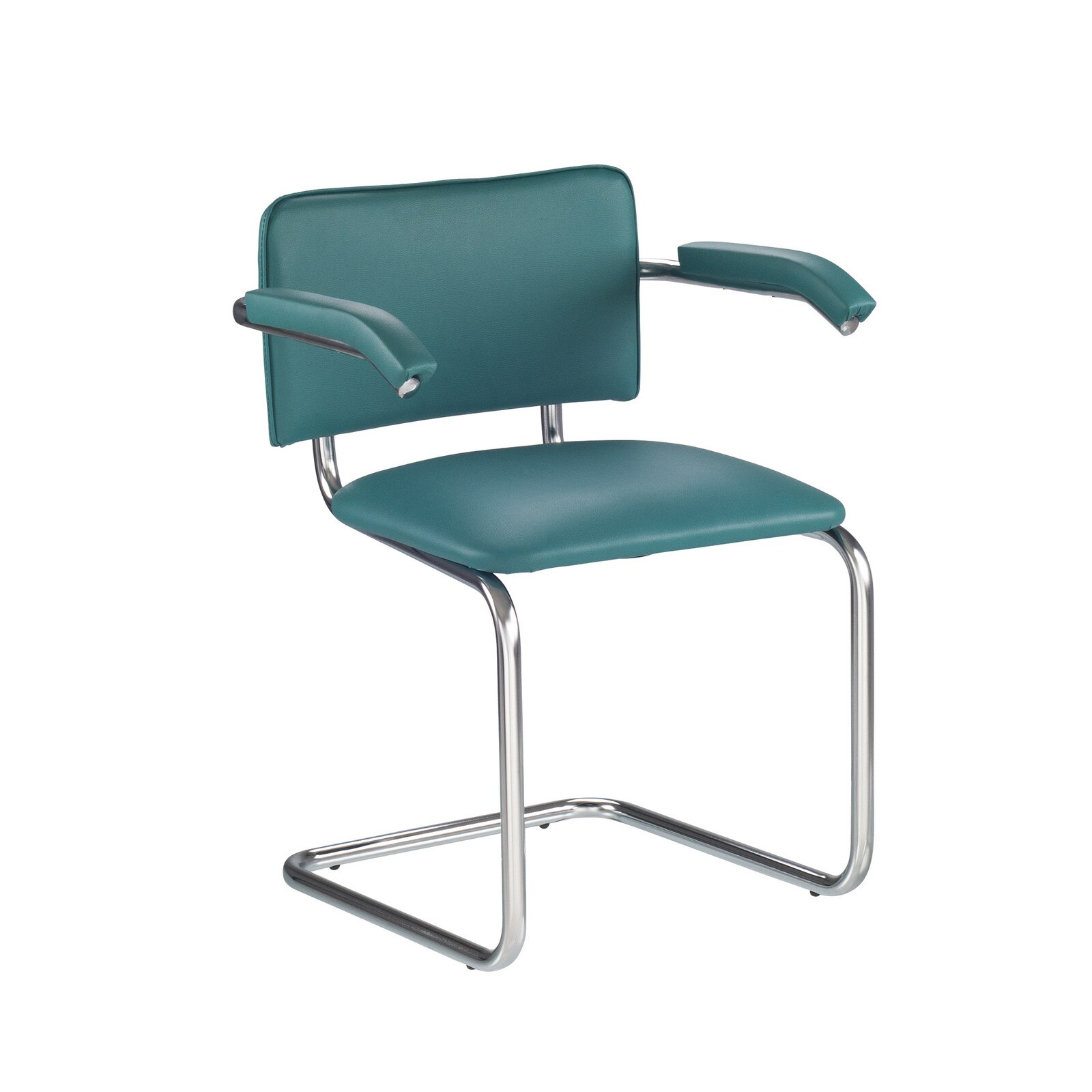 Scaun vizitator SYLWIA Arm, Verde pin piele ecologica