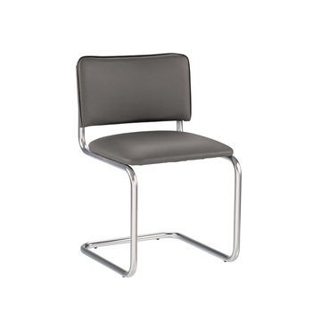 Scaun vizitator SYLWIA, Gri inchis piele ecologica Scaun vizitator SYLWIA, Gri inchis piele ecologica