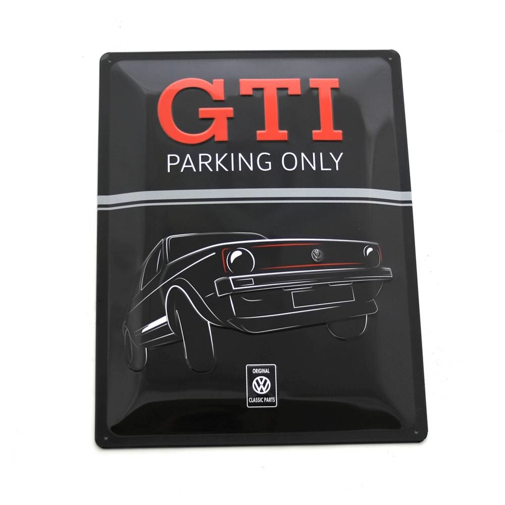 Semn Decorativ GTI Parking Only 30 x 40 cm,Volkswagen, Negru