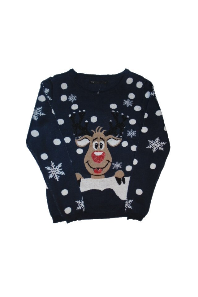 Pulover cu ren, marimea S INTL, multicolor