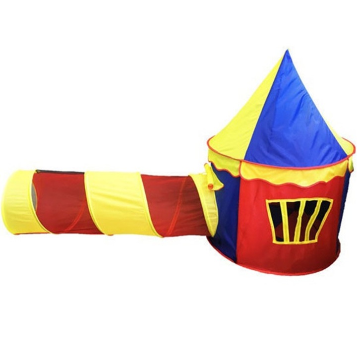 Jucarie Cort de joaca Castel cu Tunel Children Tent, pentru interior, exterior, multicolor, SALAMANDRA KIDS®