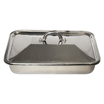 Tava din inox cu capac, Oti Necesar, 35 x 26 x 7 cm Tava din inox cu capac, Oti Necesar, 35 x 26 x 7 cm