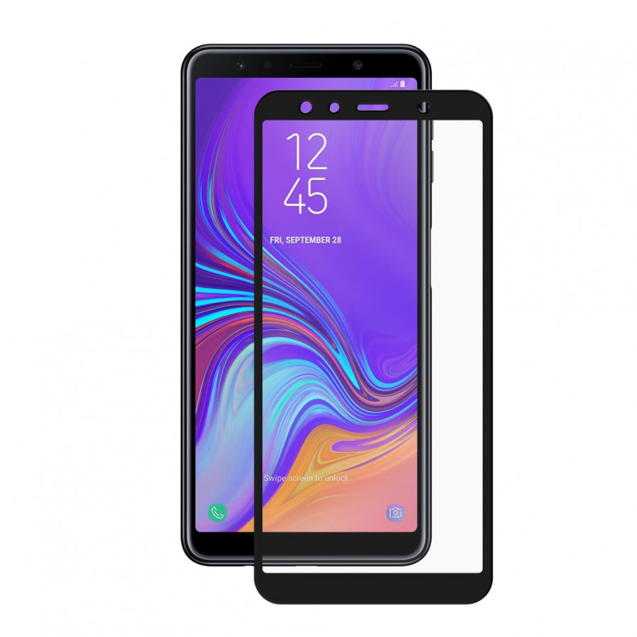 Folie de protectie Vetter GO Tempered Glass pentru Samsung Galaxy A7 (2018), Full Frame, Black