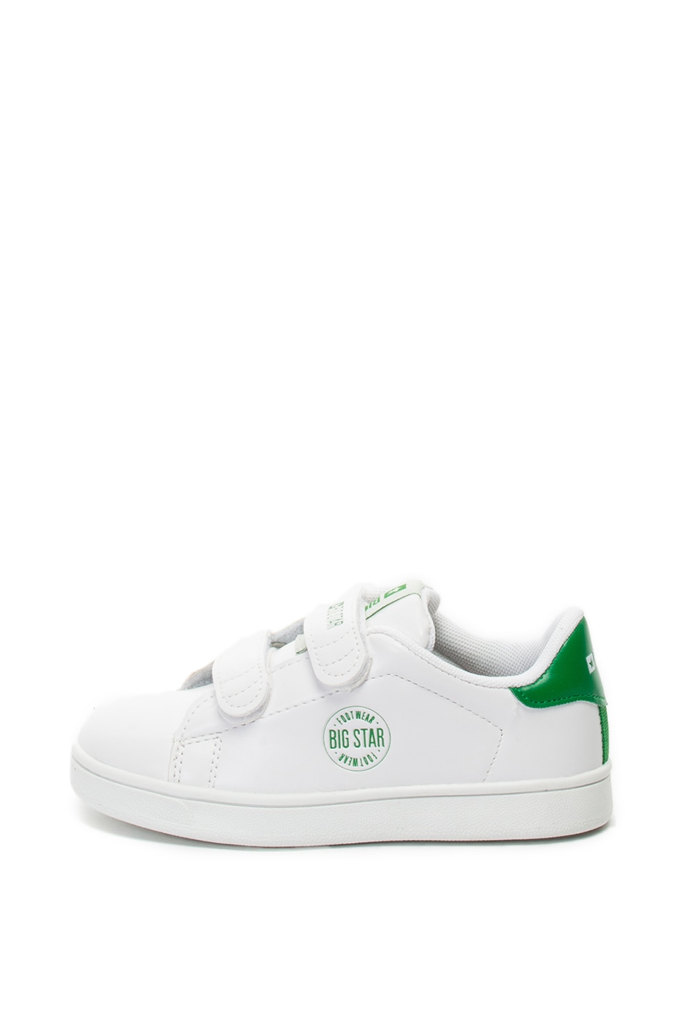 BIG STAR, Pantofi sport de piele ecologica, cu velcro, Alb, 35 EU
