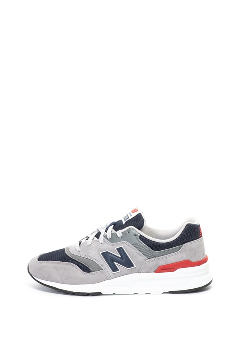 Pantofi barbati, New Balance, Piele intoarsa/Mesh, Gri, Gri/Bleumarin