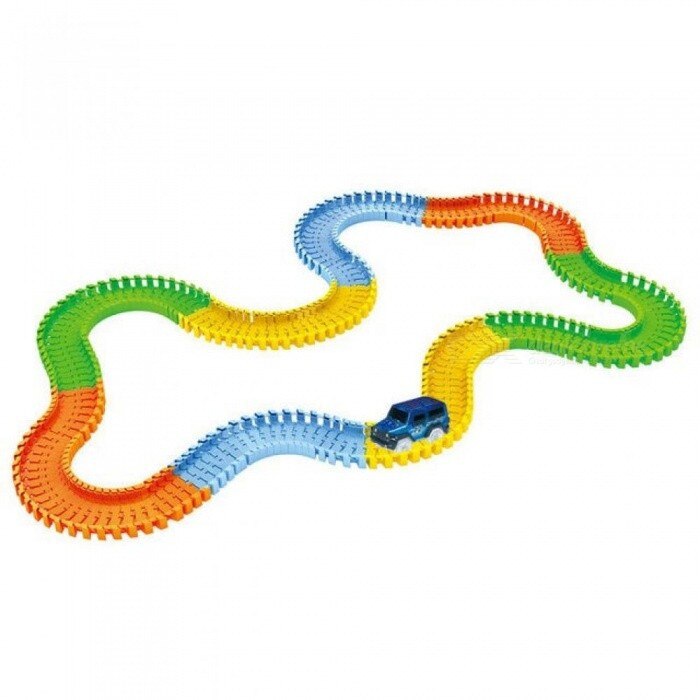 Pista flexibila - 165 piese + masinuta cu LED-ur