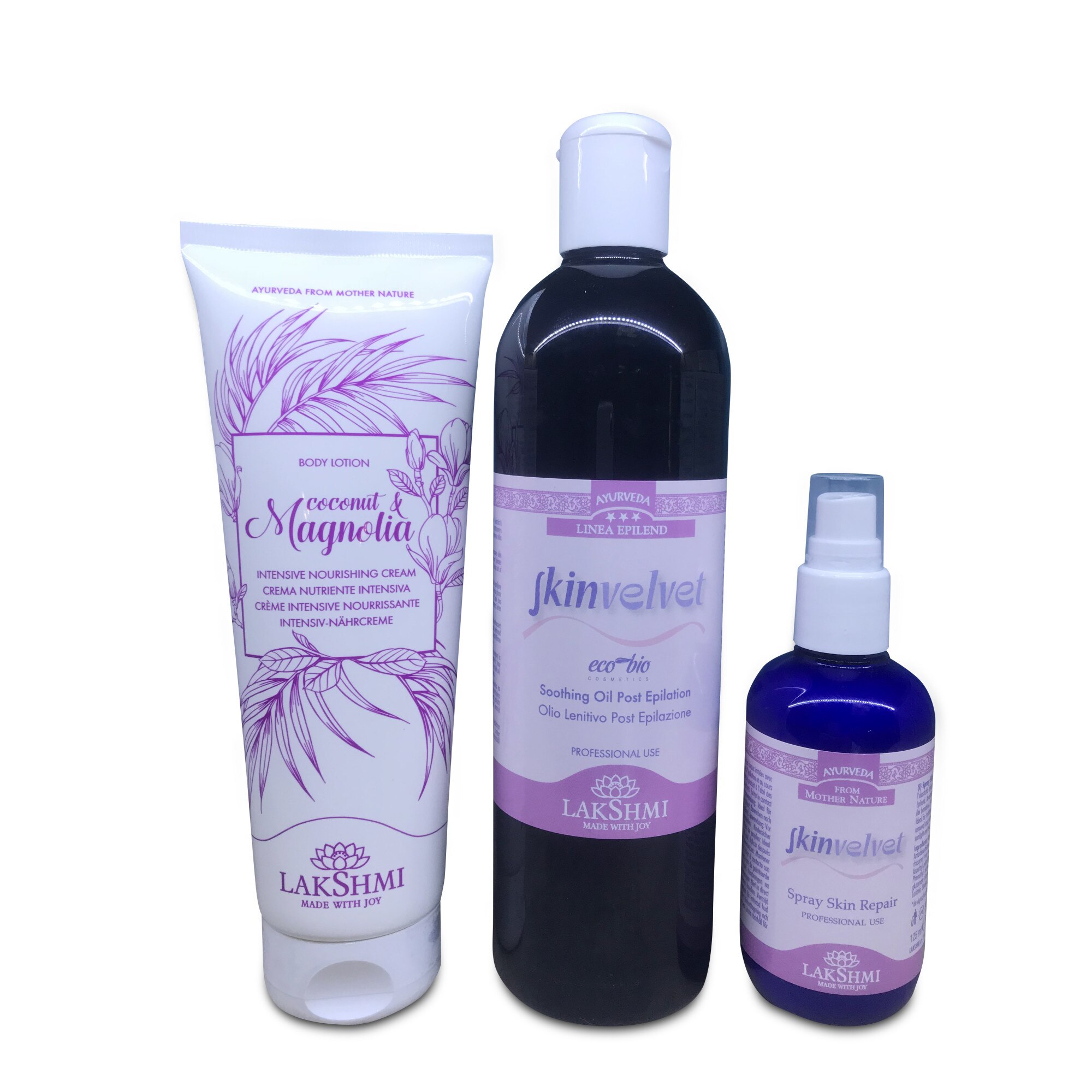 Pachet promo ulei organic si spray piele dupa epilat, cadou crema organic corporala, Lakshmi